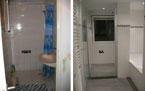 Kantershof, vernouwing badkamer, voor en na